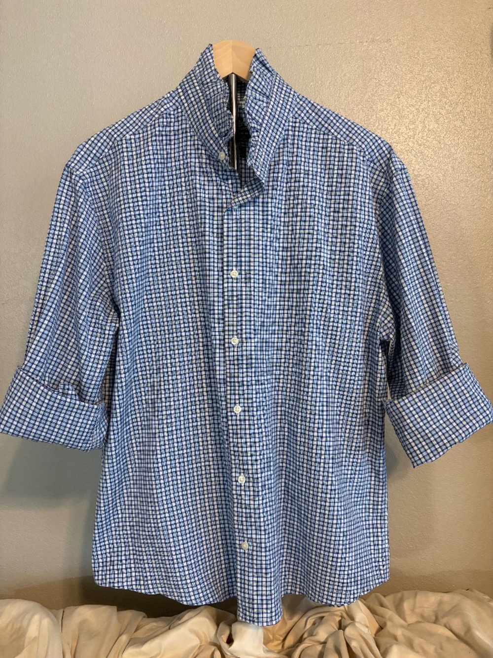 Upcycled Docker’s Blue/Green Plaid Shirt